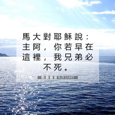 Picture 07 - 約 翰 福 音 11:21 CUVT - 馬 大 對 耶 穌 說 ： 主 阿 ， 你 若 - Bible Verse Picture