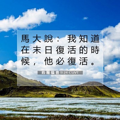 Picture 07 - 約 翰 福 音 11:24 CUVT - 馬 大 說 ： 我 知 道 在 末 日 復 活 - Bible Verse Picture