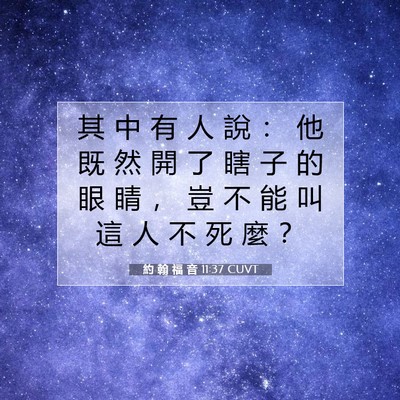 Picture 07 - 約 翰 福 音 11:37 CUVT - 其 中 有 人 說 ： 他 既 然 開 了 瞎 - Bible Verse Picture