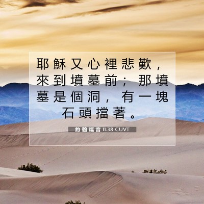 Picture 07 - 約 翰 福 音 11:38 CUVT - 耶 穌 又 心 裡 悲 歎 ， 來 到 墳 墓 - Bible Verse Picture