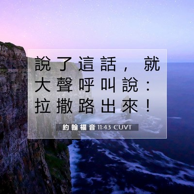 Picture 07 - 約 翰 福 音 11:43 CUVT - 說 了 這 話 ， 就 大 聲 呼 叫 說 ： - Bible Verse Picture