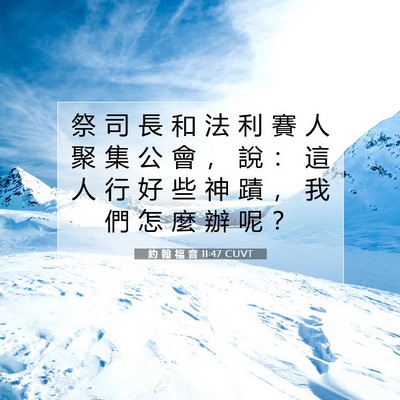 Picture 07 - 約 翰 福 音 11:47 CUVT - 祭 司 長 和 法 利 賽 人 聚 集 公 會 - Bible Verse Picture