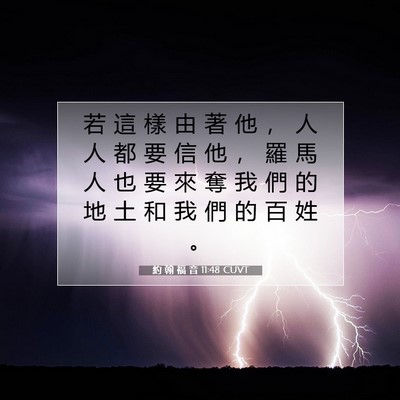 Picture 07 - 約 翰 福 音 11:48 CUVT - 若 這 樣 由 著 他 ， 人 人 都 要 信 - Bible Verse Picture