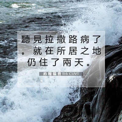 Picture 07 - 約 翰 福 音 11:6 CUVT - 聽 見 拉 撒 路 病 了 。 就 在 所 居 - Bible Verse Picture