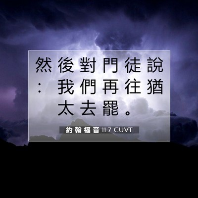 Picture 07 - 約 翰 福 音 11:7 CUVT - 然 後 對 門 徒 說 ： 我 們 再 往 猶 - Bible Verse Picture