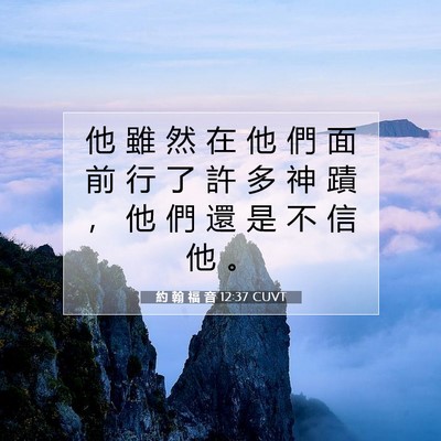 Picture 07 - 約 翰 福 音 12:37 CUVT - 他 雖 然 在 他 們 面 前 行 了 許 多 - Bible Verse Picture