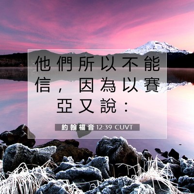 Picture 07 - 約 翰 福 音 12:39 CUVT - 他 們 所 以 不 能 信 ， 因 為 以 賽 - Bible Verse Picture