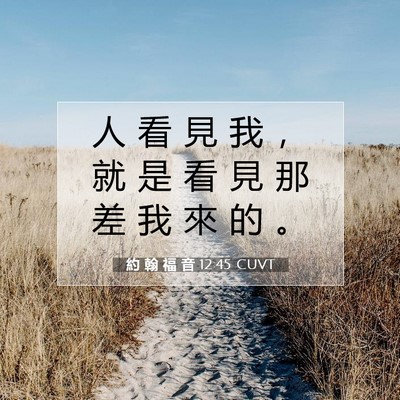 Picture 07 - 約 翰 福 音 12:45 CUVT - 人 看 見 我 ， 就 是 看 見 那 差 我 - Bible Verse Picture