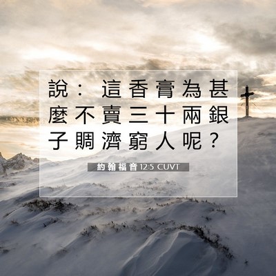 Picture 07 - 約 翰 福 音 12:5 CUVT - 說 ： 這 香 膏 為 甚 麼 不 賣 三 十 - Bible Verse Picture