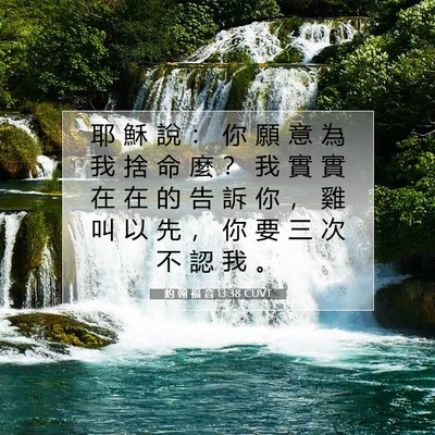 Picture 07 - 約 翰 福 音 13:38 CUVT - 耶 穌 說 ： 你 願 意 為 我 捨 命 麼 - Bible Verse Picture