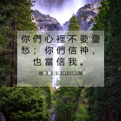 Picture 07 - 約 翰 福 音 14:1 CUVT - 你 們 心 裡 不 要 憂 愁 ； 你 們 信 - Bible Verse Picture