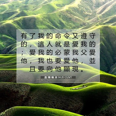 Picture 07 - 約 翰 福 音 14:21 CUVT - 有 了 我 的 命 令 又 遵 守 的 ， 這 - Bible Verse Picture
