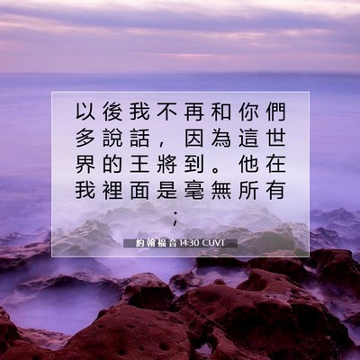 Picture 07 - 約 翰 福 音 14:30 CUVT - 以 後 我 不 再 和 你 們 多 說 話 ， - Bible Verse Picture