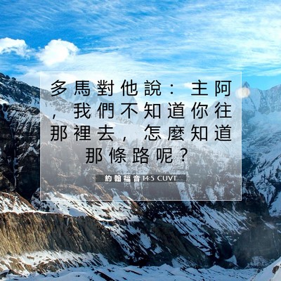 Picture 07 - 約 翰 福 音 14:5 CUVT - 多 馬 對 他 說 ： 主 阿 ， 我 們 不 - Bible Verse Picture