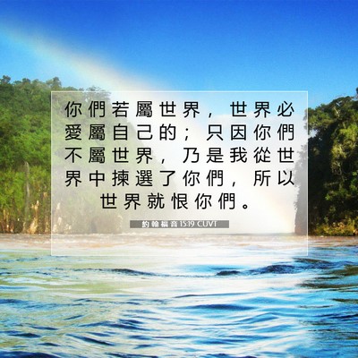 Picture 07 - 約 翰 福 音 15:19 CUVT - 你 們 若 屬 世 界 ， 世 界 必 愛 屬 - Bible Verse Picture