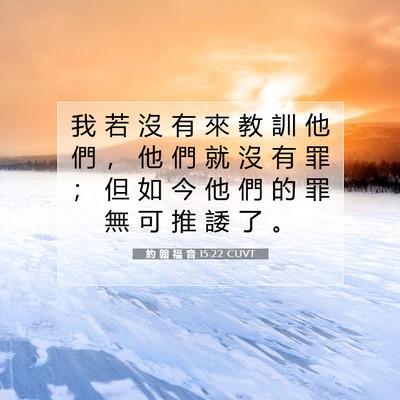 Picture 07 - 約 翰 福 音 15:22 CUVT - 我 若 沒 有 來 教 訓 他 們 ， 他 們 - Bible Verse Picture