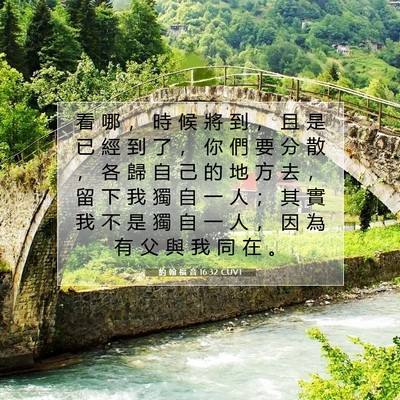 Picture 07 - 約 翰 福 音 16:32 CUVT - 看 哪 ， 時 候 將 到 ， 且 是 已 經 - Bible Verse Picture