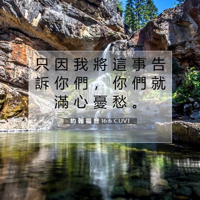 Picture 07 - 約 翰 福 音 16:6 CUVT - 只 因 我 將 這 事 告 訴 你 們 ， 你 - Bible Verse Picture