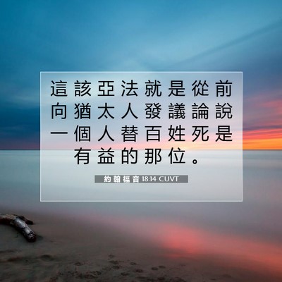 Picture 07 - 約 翰 福 音 18:14 CUVT - 這 該 亞 法 就 是 從 前 向 猶 太 人 - Bible Verse Picture
