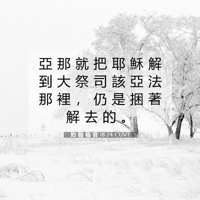 Picture 07 - 約 翰 福 音 18:24 CUVT - 亞 那 就 把 耶 穌 解 到 大 祭 司 該 - Bible Verse Picture