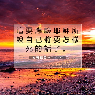 Picture 07 - 約 翰 福 音 18:32 CUVT - 這 要 應 驗 耶 穌 所 說 自 己 將 要 - Bible Verse Picture
