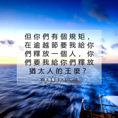 Picture 07 - 約 翰 福 音 18:39 CUVT - 但 你 們 有 個 規 矩 ， 在 逾 越 節 - Bible Verse Picture