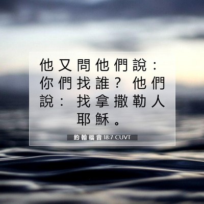 Picture 07 - 約 翰 福 音 18:7 CUVT - 他 又 問 他 們 說 ： 你 們 找 誰 ？ - Bible Verse Picture