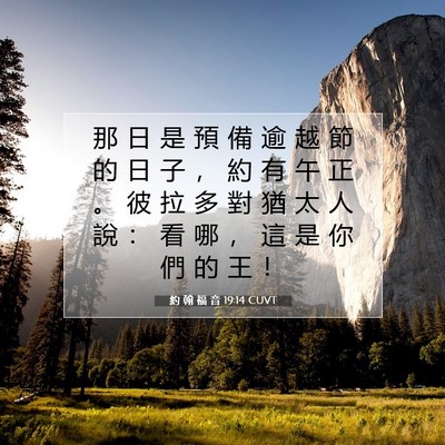 Picture 07 - 約 翰 福 音 19:14 CUVT - 那 日 是 預 備 逾 越 節 的 日 子 ， - Bible Verse Picture