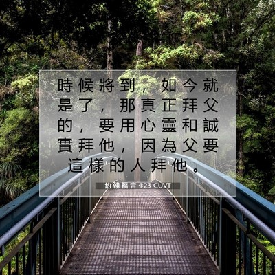 Picture 07 - 約 翰 福 音 4:23 CUVT - 時 候 將 到 ， 如 今 就 是 了 ， 那 - Bible Verse Picture