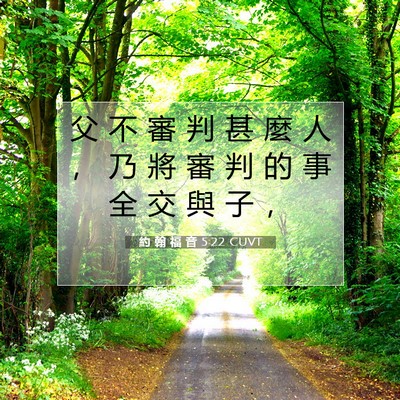 Picture 07 - 約 翰 福 音 5:22 CUVT - 父 不 審 判 甚 麼 人 ， 乃 將 審 判 - Bible Verse Picture