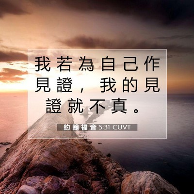 Picture 07 - 約 翰 福 音 5:31 CUVT - 我 若 為 自 己 作 見 證 ， 我 的 見 - Bible Verse Picture