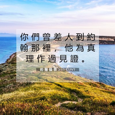 Picture 07 - 約 翰 福 音 5:33 CUVT - 你 們 曾 差 人 到 約 翰 那 裡 ， 他 - Bible Verse Picture