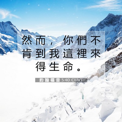 Picture 07 - 約 翰 福 音 5:40 CUVT - 然 而 ， 你 們 不 肯 到 我 這 裡 來 - Bible Verse Picture
