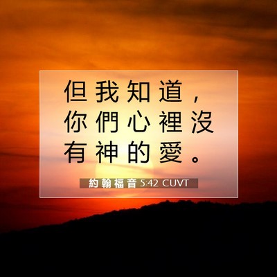 Picture 07 - 約 翰 福 音 5:42 CUVT - 但 我 知 道 ， 你 們 心 裡 沒 有 神 - Bible Verse Picture