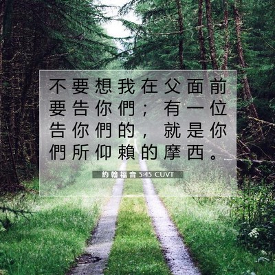 Picture 07 - 約 翰 福 音 5:45 CUVT - 不 要 想 我 在 父 面 前 要 告 你 們 - Bible Verse Picture