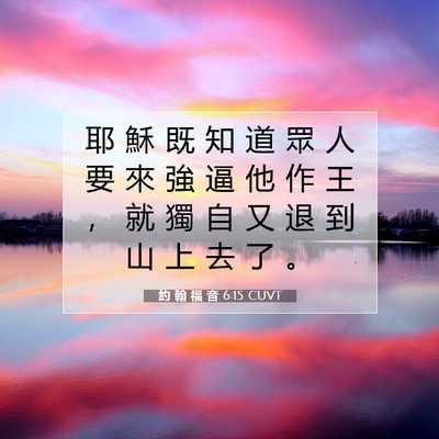 Picture 07 - 約 翰 福 音 6:15 CUVT - 耶 穌 既 知 道 眾 人 要 來 強 逼 他 - Bible Verse Picture