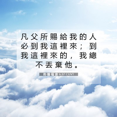 Picture 07 - 約 翰 福 音 6:37 CUVT - 凡 父 所 賜 給 我 的 人 必 到 我 這 - Bible Verse Picture