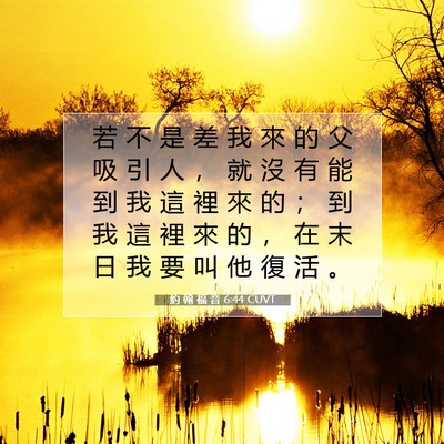 Picture 07 - 約 翰 福 音 6:44 CUVT - 若 不 是 差 我 來 的 父 吸 引 人 ， - Bible Verse Picture