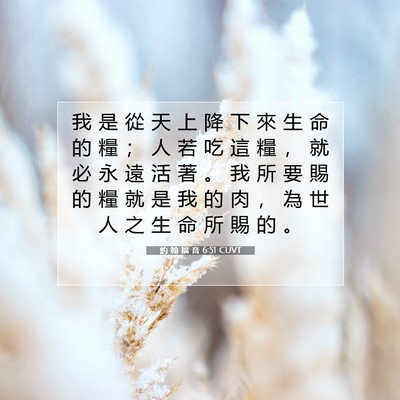 Picture 07 - 約 翰 福 音 6:51 CUVT - 我 是 從 天 上 降 下 來 生 命 的 糧 - Bible Verse Picture