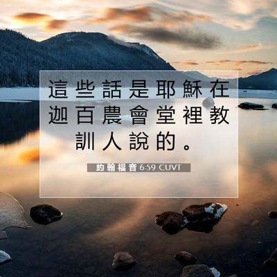 Picture 07 - 約 翰 福 音 6:59 CUVT - 這 些 話 是 耶 穌 在 迦 百 農 會 堂 - Bible Verse Picture