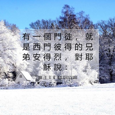 Picture 07 - 約 翰 福 音 6:8 CUVT - 有 一 個 門 徒 ， 就 是 西 門 彼 得 - Bible Verse Picture