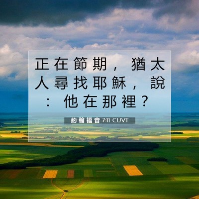 Picture 07 - 約 翰 福 音 7:11 CUVT - 正 在 節 期 ， 猶 太 人 尋 找 耶 穌 - Bible Verse Picture