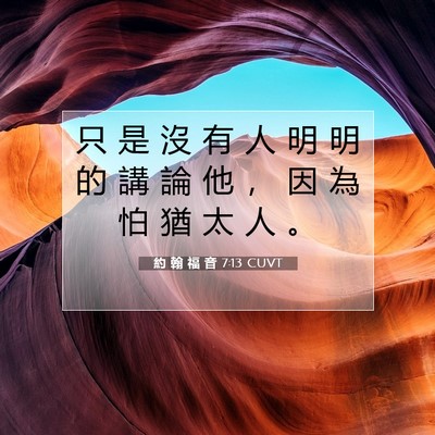 Picture 07 - 約 翰 福 音 7:13 CUVT - 只 是 沒 有 人 明 明 的 講 論 他 ， - Bible Verse Picture