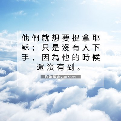 Picture 07 - 約 翰 福 音 7:30 CUVT - 他 們 就 想 要 捉 拿 耶 穌 ； 只 是 - Bible Verse Picture
