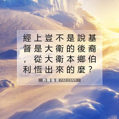 Picture 07 - 約 翰 福 音 7:42 CUVT - 經 上 豈 不 是 說 基 督 是 大 衛 的 - Bible Verse Picture