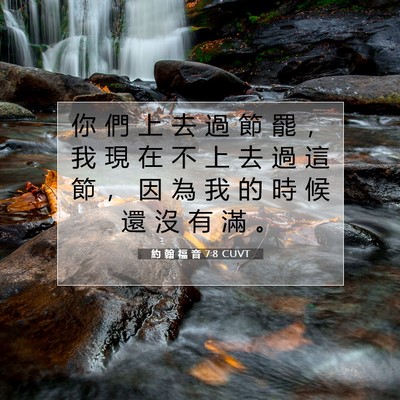 Picture 07 - 約 翰 福 音 7:8 CUVT - 你 們 上 去 過 節 罷 ， 我 現 在 不 - Bible Verse Picture