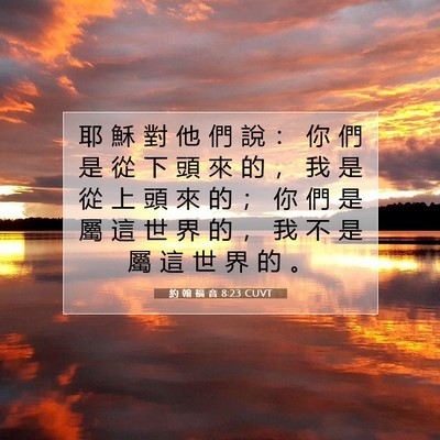 Picture 07 - 約 翰 福 音 8:23 CUVT - 耶 穌 對 他 們 說 ： 你 們 是 從 下 - Bible Verse Picture