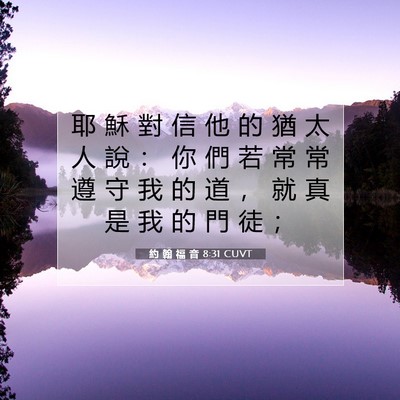 Picture 07 - 約 翰 福 音 8:31 CUVT - 耶 穌 對 信 他 的 猶 太 人 說 ： 你 - Bible Verse Picture