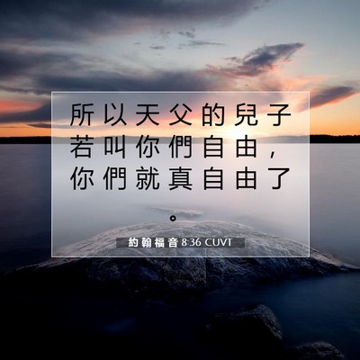 Picture 07 - 約 翰 福 音 8:36 CUVT - 所 以 天 父 的 兒 子 若 叫 你 們 自 - Bible Verse Picture