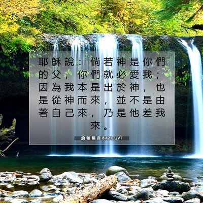 Picture 07 - 約 翰 福 音 8:42 CUVT - 耶 穌 說 ： 倘 若 神 是 你 們 的 父 - Bible Verse Picture